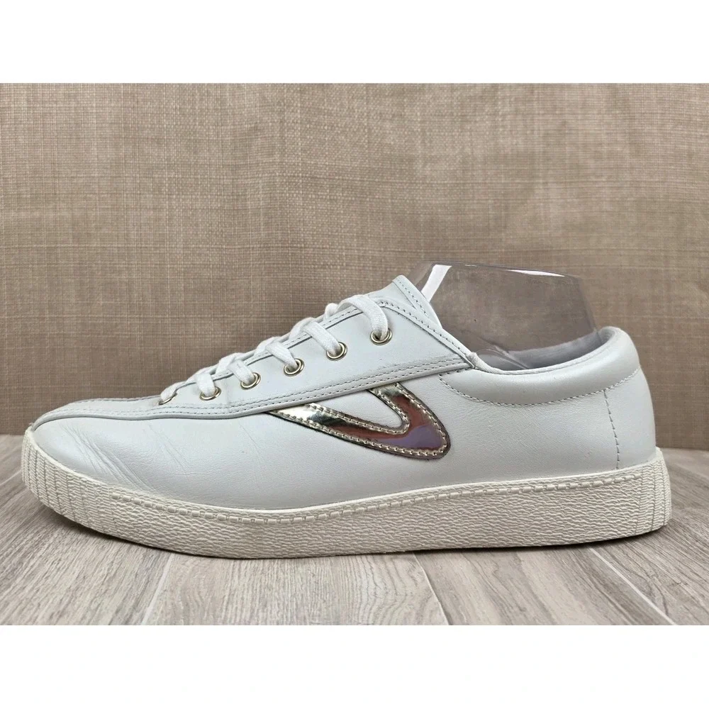 Tretorn Nylite 2 Plus Shoes Womens Sz 9.5M White Gold Casual Comfort Sneakers